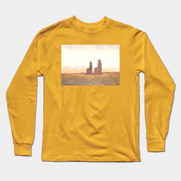 The Colossi At Thebes in Egypt Long Sleeve T-Shirt by Star Scrunch